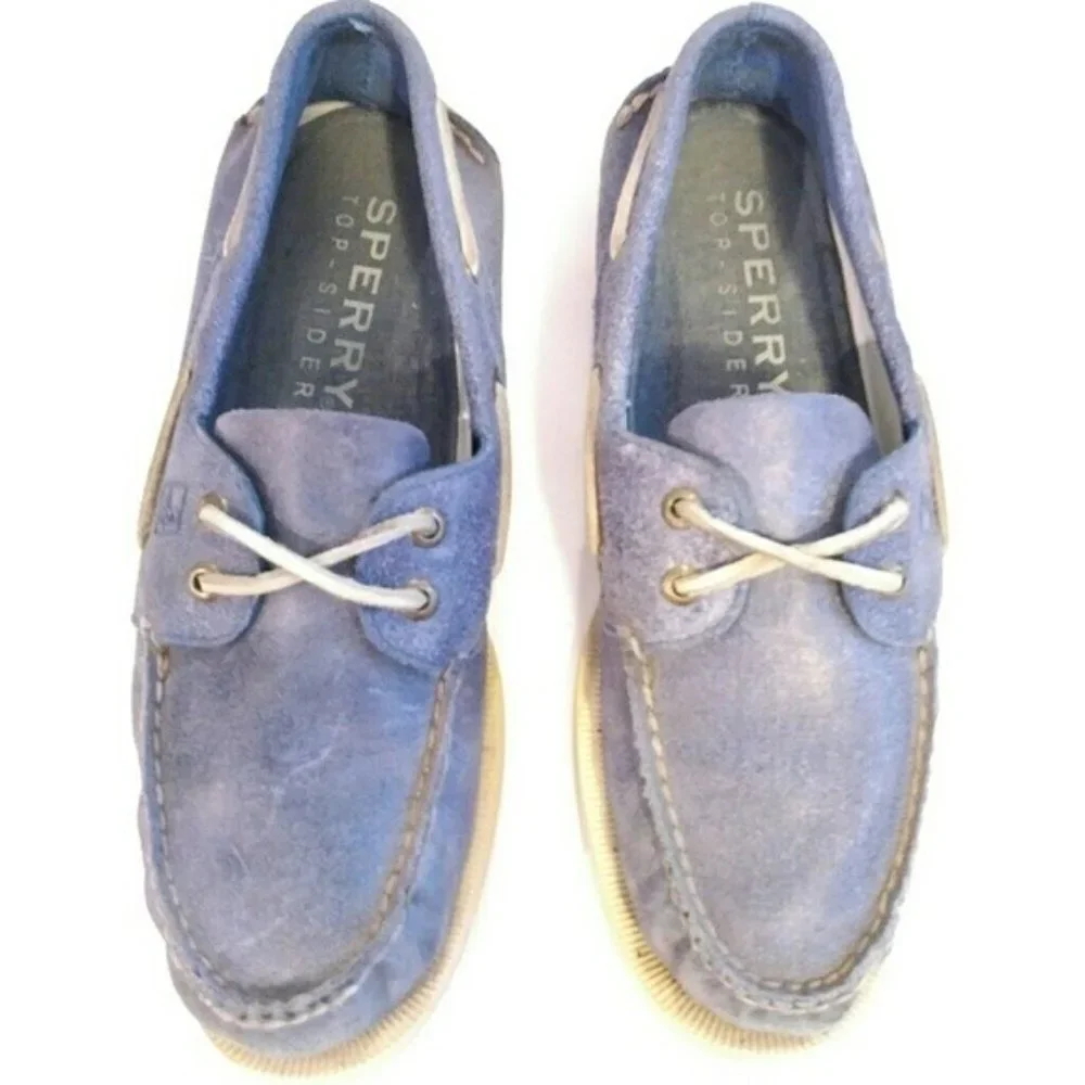 Sperry Men's Sperrys boat shoes Blue Suede size 8.5 boat shoes deck moc loafer